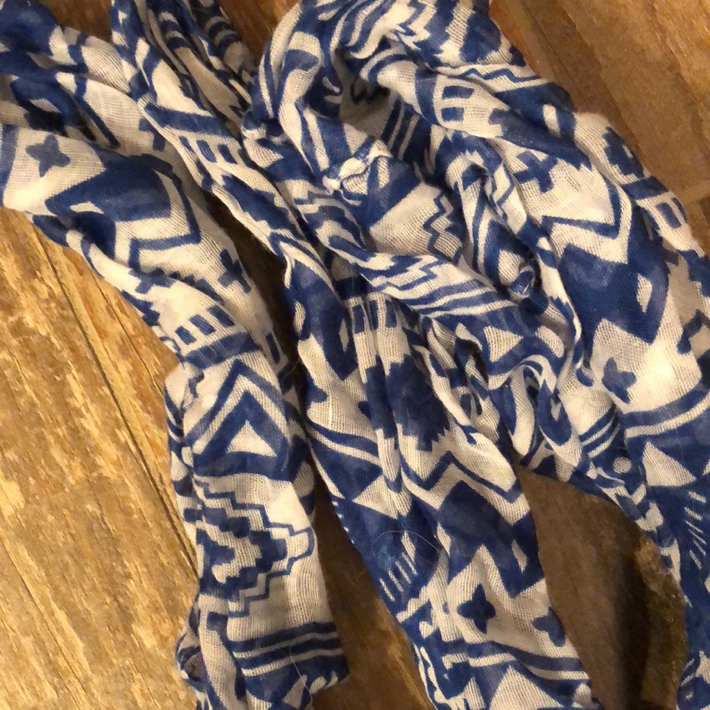 Blue And White Infinity Scarf